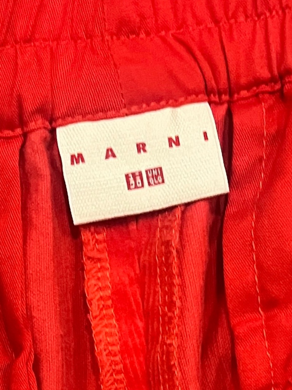 Marni Uniqlo Vibrant Red Corduroy Trousers with Zip Fly 26/27”